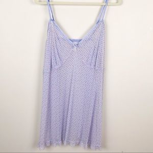 Cacique Sheer Lavender & Polka Dot Chemise w/Panty